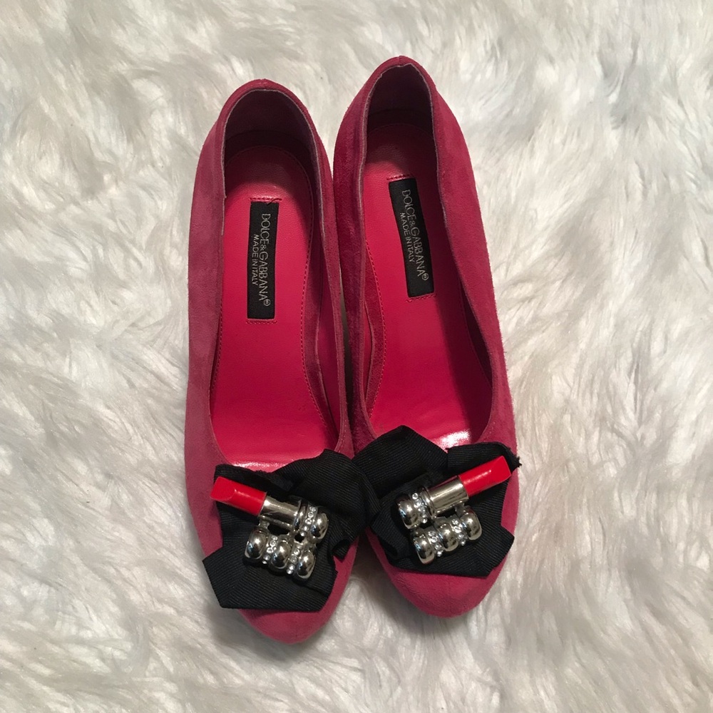 Dolce & Gabbana Pink Suede Court 💄 Wedges